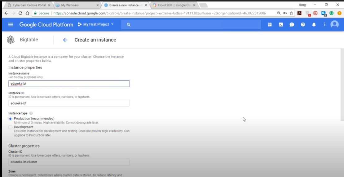 screenshot of Google Cloud Storage